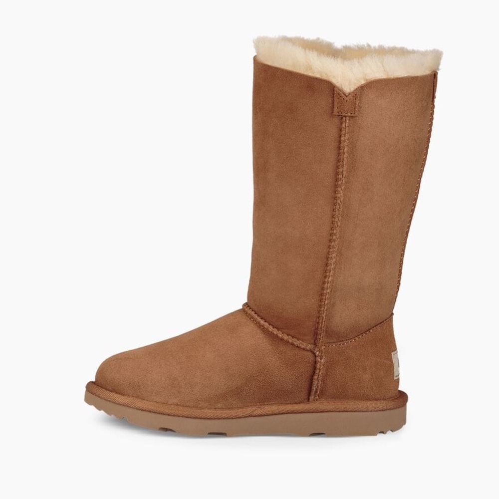 UGGS Bailey Button Tall Boots Chestnut Kids Youth 5 7 - Picture 10 of 11